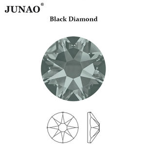 JUNAO Ss6 Ss8 Ss12 Ss16 Ss30 Flatback Stones Non Hot Fix Nail Glass Rhinestone Light Pink 16 Cut Facets Rhinestones - Product Image 5