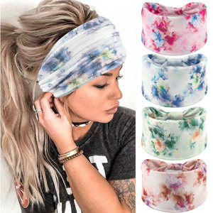 Pañuelo de Yoga elástico para deportes de verano Europeo Americano, nueva diadema anudada absorbente de sudor con estampado de ala ancha - Product Image 3