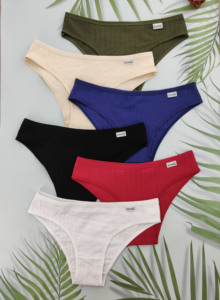 6 Pieces Cotton Underwear Ribbed Hipster Cheeky Soft Letter Pattern Bikini Brief for <strong>Ladies</strong> <strong>Culotte</strong> - Product Image 2