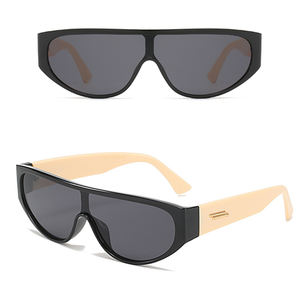 Venta caliente <span class=keywords><strong>Retro</strong></span> Punk Style UV400 Gafas de Sol de alta calidad de una pieza Deportes al aire libre Gafas para hombres Mujeres Azul Blanco Oro PC - Product Image 5
