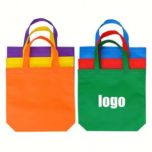 Custom Logo Birthday Party <b>Gift</b> Recycled Reusable Bulk Rainbow Candy Tote Coated Non-Woven Fabric <b>Bag</b> - Product Image 1