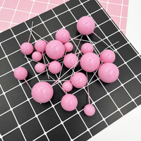 Boules en mousse en gros 3,5 cm Boules dorées argentées Décoration de gâteau Joyeux anniversaire Décoration de gâteau de mariage Fournitures de décoration de fête de bébé