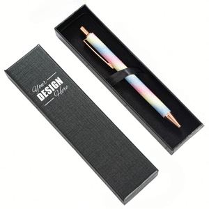 Boîte cadeau en carton personnalisée avec logo estampé à chaud pour emballage personnalisé de stylos plume et stylos à bille - Product Image 1