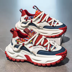 Chaussures pour hommes, baskets légères à semelle épaisse, tendance, polyvalentes, rétro, chaussures de sport pour hommes, chaussures décontractées pour augmenter la taille - Product Image 2