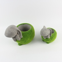 Pot de fleurs décoratif en ciment en forme de cochon pour plantes succulentes, idéal pour la maison et la décoration de centres commerciaux