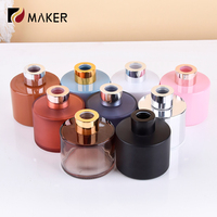Bouteille en verre de pot de bâton de parfum d'aromathérapie 100ml 150ml 130ml 200ml Bouteille vide de diffuseur de roseau d'arôme de luxe personnalisée de couleur noire