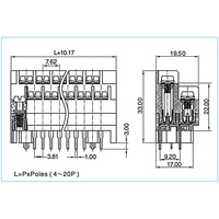 7.62mm Pitch Barrière Bornier 600V 40A Laiton Matériel Connecteur Vis Noir Couleur PCB Connecteur