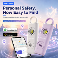 Alarme de sécurité personnelle 130 dB avec suivi intelligent compatible avec l'application Apple Find My et l'application Android Find Hub, localisateur de porte-clés anti-perte pour les voyages