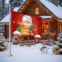Bannière de Noël pour enfants, décorations de fête, drapeau renforcé en polyester, écologique, portable et suspendu