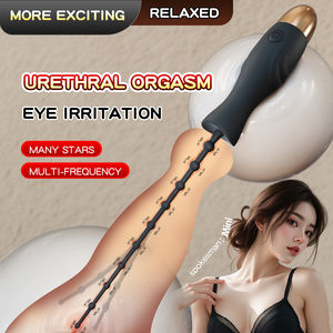 Üretral Sesler Penis Fişi Dilatörler Mastürbasyon Titreşimli Çubuk 10 Çekme Boncukları Prostat Stimülasyonu Erkek Seks Oyuncakları USB Şarj Edilebilir - Product Image 2