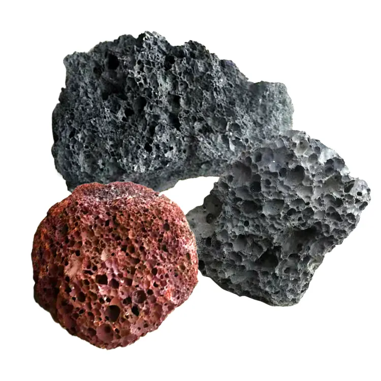 Acuario Piedras Decoración lava roca Negro Rojo natural piedra volcánica para acuario pecera paisajismo