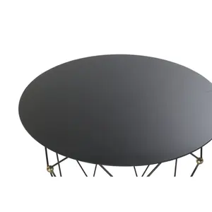 TABLE D'APPROCHE EN MÉTAL ET VERRE 70X70X60 NOIR - Product Image 3