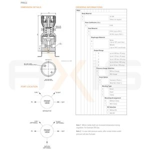 ตัวควบคุมแก๊สแบบขั้นตอนเดียว Axis Industrial รุ่น PRG1 สำหรับควบคุมฮีเลียม ไนโตรเจน ออกซิเจน และก๊าซธรรมชาติ วัสดุ SS 316 - Product Image 3