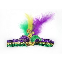 Mardi Gras Plume Bandeau Paillettes Paillettes Bandeau pour Mardi Gras