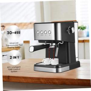 Machine à expresso de qualité commerciale 2 en 1, haute pression 19 bars, cafetière électrique pour la maison, mousseur à lait - Nouveauté - Product Image 6