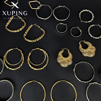 XUPING Joyería al por Mayor Bañado en Oro Geométrica Minimalista Aretes de Aro Lisos Grandes y Pequeños de Moda para Mujer