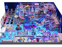 Aire de jeux intérieure pour enfants de style cyberpunk néon, équipement de jeux souple commercial personnalisé pour enfants, matériau ABS, 500 kg