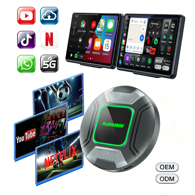 PlayAiBox Android 15 Wireless Carplay Ai Box 4GB+64GB Car Video Box with 4G Network /Dual Bluetooth/ Built-in GPS/Google Play