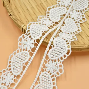 Encaje bordado blanco refinado de alta calidad tela elegante encaje bordado de tul africano