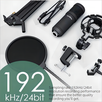 Vente de liquidation, kit de microphone à condensateur USB professionnel pour PC ou ordinateur portable, micro pour l'enregistrement, la diffusion, les jeux, YouTube