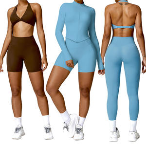 Completi <span class=keywords><strong>Sportivi</strong></span> all'Ingrosso per Palestra e Yoga con <span class=keywords><strong>Leggings</strong></span> <span class=keywords><strong>Corti</strong></span> a Vita Alta da Donna per Allenamento Fitness - Product Image 1