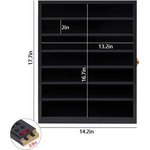 Vitrine de figurines d'<span class=keywords><strong>action</strong></span> miniatures 92% transparent protégé contre les UV anti-décoloration grande armoire murale noire pour figurines - Product Image 4