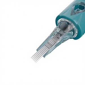 20 pièces/boîte Aiguilles de <span class=keywords><strong>tatouage</strong></span> monobloc en silicone antidérapantes <span class=keywords><strong>pour</strong></span> sourcils et cuir chevelu 12 #   10 #   Art corporel de 0,3 mm de diamètre - Product Image 5