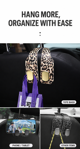 Universal <b>Car</b> <b>Hooks</b> <b>Car</b> Seat Back Mini <b>Hooks</b> Suede Leather Material Rear Seat Double Metal <b>Hooks</b> Phone Holder Two Colors - Product Image 6