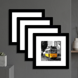 กรอบรูปสี่เหลี่ยมสีดำ ขนาด 5x5 ถึง 10x10 นิ้ว วัสดุไม้ สำหรับตกแต่งผนัง - Product Image 4
