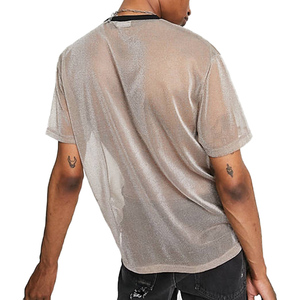 T-shirt a maniche corte in Nylon finta maglia girocollo da uomo con Design personalizzato - Product Image 4