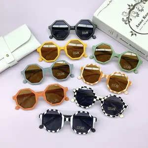 new sunglasses arrivals 2023 kids sunglasses children Fashion PC multicolor Frame polygon acetate Baby Sunglasses UV400