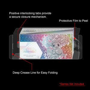 HIGOPLAY Boîte de présentation de stockage de protection UV en PET transparent Super-Premium Boîte standard de conception en relief Compatible avec la communication filaire - Product Image 3