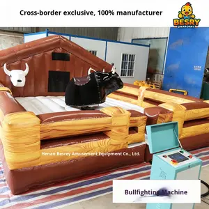 Gekke stierenvechtmachine buiten recreatiegebied park plein tempel beurs verkeersopwekking entertainment rijden attractie - Product Image 4