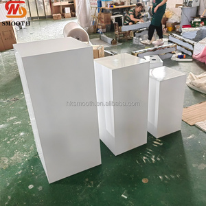 SMOOTH Wholesale Birthday Party Decoration Rectangle Pedestals White Metal Cake Dessert Display Stand - Product Image 2