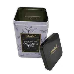 कस्टम लोगो चाय tins के लिए ढीला चाय कस्टम प्रिंट धातु वर्ग चाय टिन बड़ा वर्ग टिन बॉक्स के लिए कॉफी