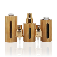 Flacon de parfum de luxe portable 60 ml, mini flacon vaporisateur en verre, flacon vaporisateur en bambou naturel