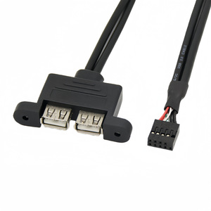 สายต่อขยาย USB 2.0 แบบคู่ ตัวเมีย 9 พิน เป็นแบบคู่ USB พร้อมหูยึด สายทองแดงสีดำ สำหรับเมนบอร์ด I/O Shield - Product Image 4