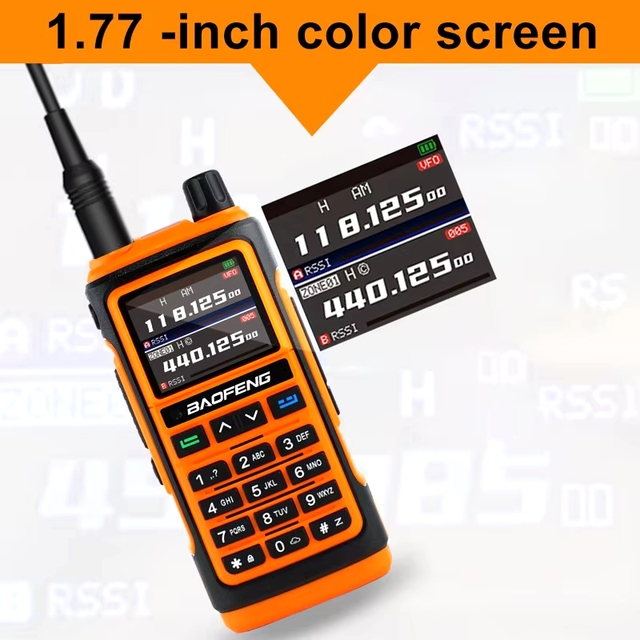 For UV-17 Full Band Walkie Talkie VHF UHF 5W Output 50km Range 5000mAh Battery IPX7 Water Resistant