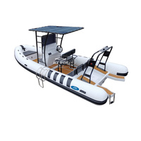 Haute qualité Hedia gonflable 23ft 7m Hypalon PVC rigide pêche profonde V coque en aluminium patrouille aviron nervure bateau