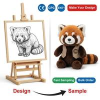 Peluche Panda Rouge Moelleux Personnalisée, Poupée de Marketing Écologique de Dessin Animé