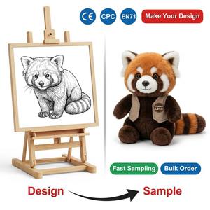 Peluche Panda <span class=keywords><strong>Rouge</strong></span> Moelleux Personnalisée, Poupée de Marketing Écologique de Dessin Animé - Product Image 1