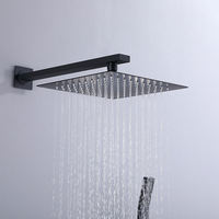 Système de douche à effet pluie intelligent personnalisé Robinets électriques dissimulés de salle de bain noir mat Cascade de pluie en laiton en acier inoxydable