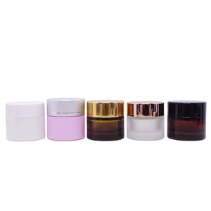 Customized Logo Matte Empty <b>Glass</b> Cosmetic Jar Lid Mini 15ml 20ml 30ml 50ml Face Cream Body Butter <b>Packaging</b> Plastic Screw Cap - Product Image 2