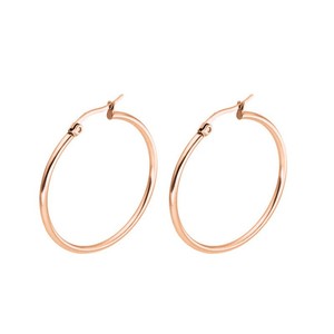<b>Large</b> Lightweight Hypoallergenic PVD 8K Gold Plated Stainless Steel Huggie <b>Hoop</b> Earrings for Women | Sizes 20mm-70mm - Product Image 2