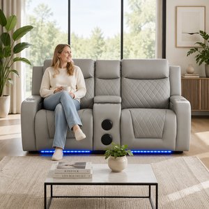 Fauteuil inclinable <span class=keywords><strong>2</strong></span> places de luxe Frank, qualité supérieure, avec boîte de rangement dissimulée, pour salle de cinéma maison - Product Image 1