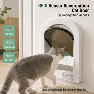 Portillon intelligent RFID pour animaux de compagnie, encastré mural, accès par <span class=keywords><strong>puce</strong></span> de collier, clôture d'entrée - Product Image 2