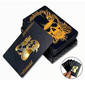 Cartas de Póker de Plástico PET Negras, Impermeables, con Diseño de Calavera, para Uso en Cualquier Clima - Product Image 4