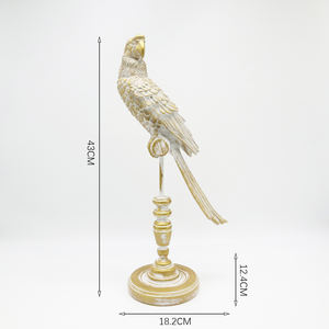 レジンクラフト人工レジンオウム鳥の彫刻とレジンスタンディング家の装飾 - Product Image 2