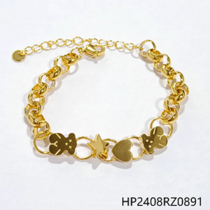 Set di gioielli in acciaio inossidabile da donna bracciale alla moda anello orecchino-braccialetti moda all'ingrosso - Product Image 1