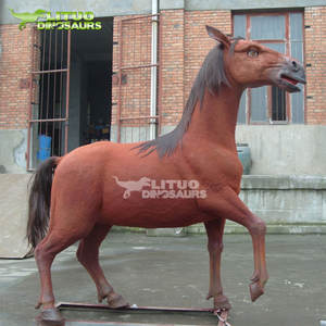 Modelo de caballo de interior Animatronic de tamaño real, simulación de Animal Artificial de Metal para centro comercial, parque de aventuras, trampolín, uso en Parque - Product Image 5